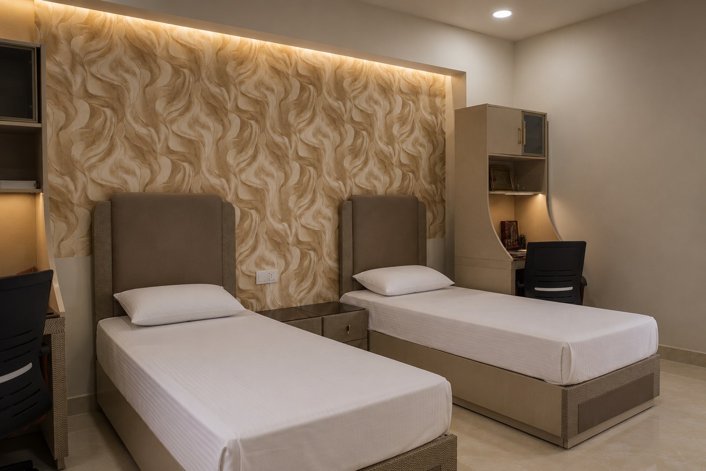 Twin Sharing Bedroom with Premium Woodwork